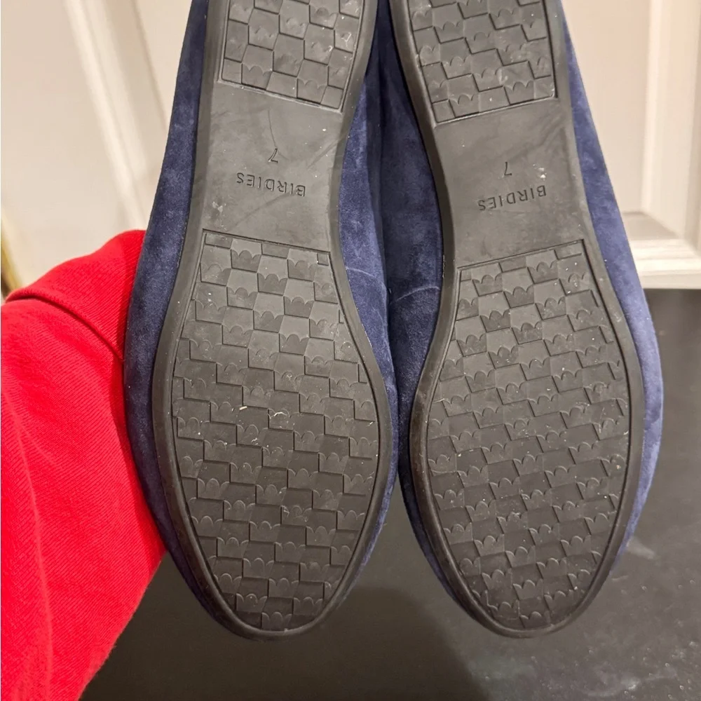 Birdies navy Blue Suede Loafers with Rounded Toe size 7